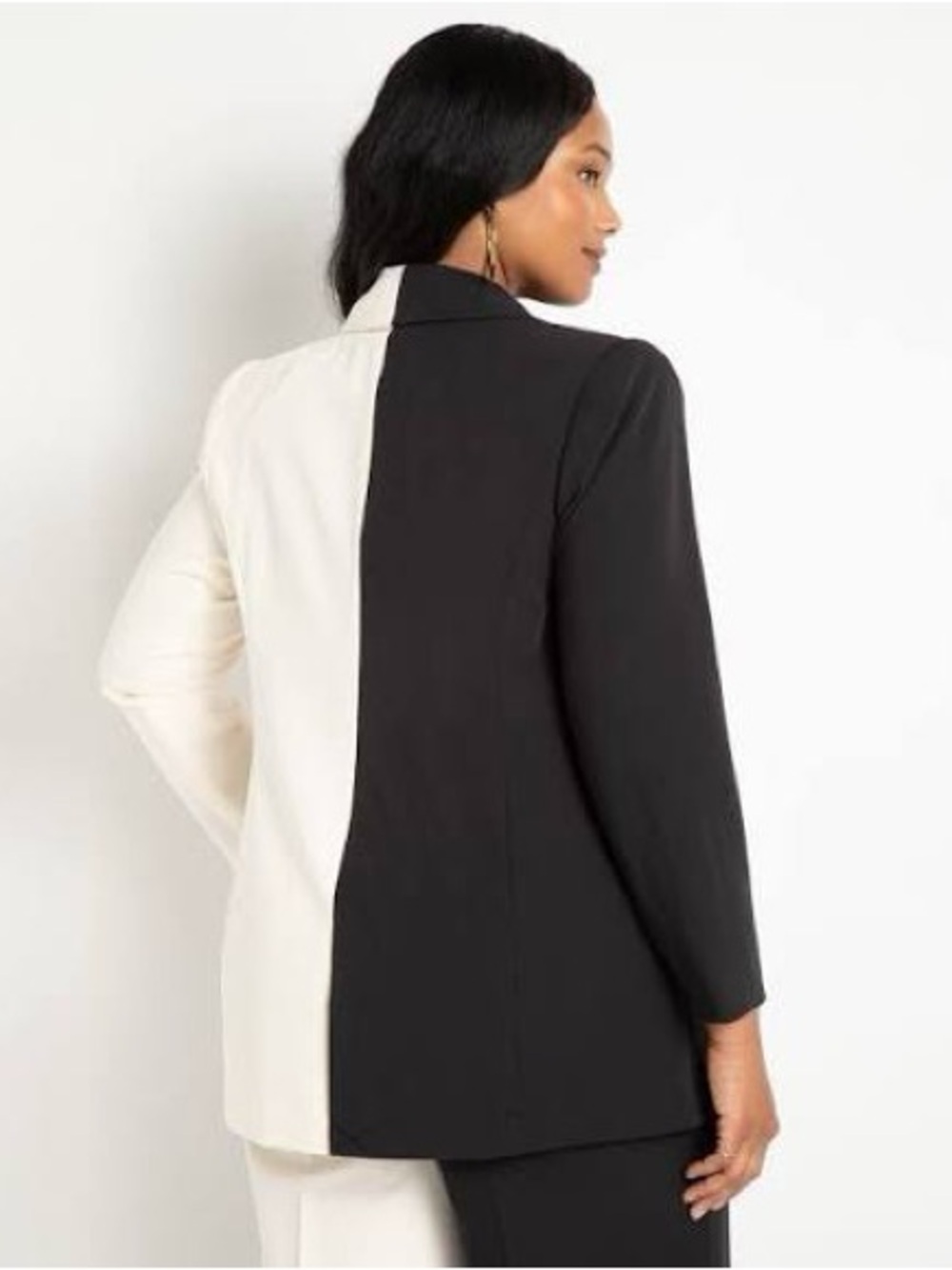 Eloquii Two-Tone Blazer Jacket - Black & Blush Pink - Picture 9 of 10
